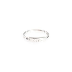 14K White Gold My Story "Mrs" ID Ring 0.01 ct